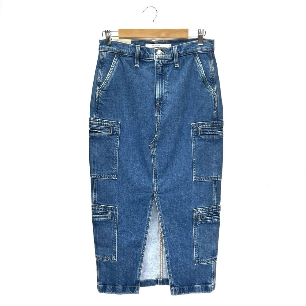 Hudson Reconstructed Skirt Size 28 Cargo Pockets Golden Hour Wash Denim New NWT